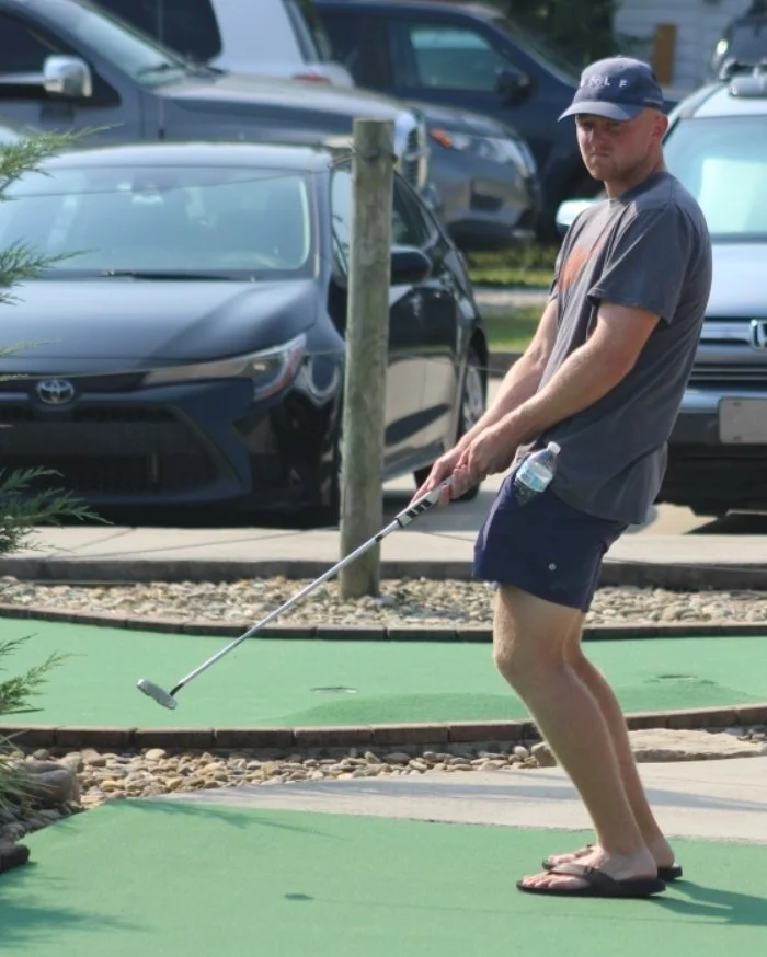 Landon Weiss (Parsippany, New Jersey) just miss an ace on the finishing hole at Mossy Creek.