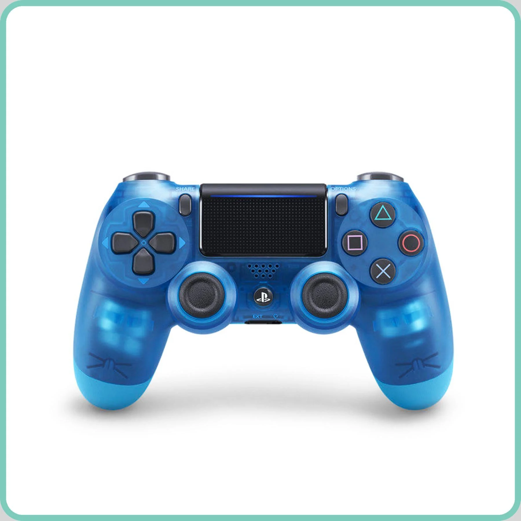 Clear Blue PS4 controller