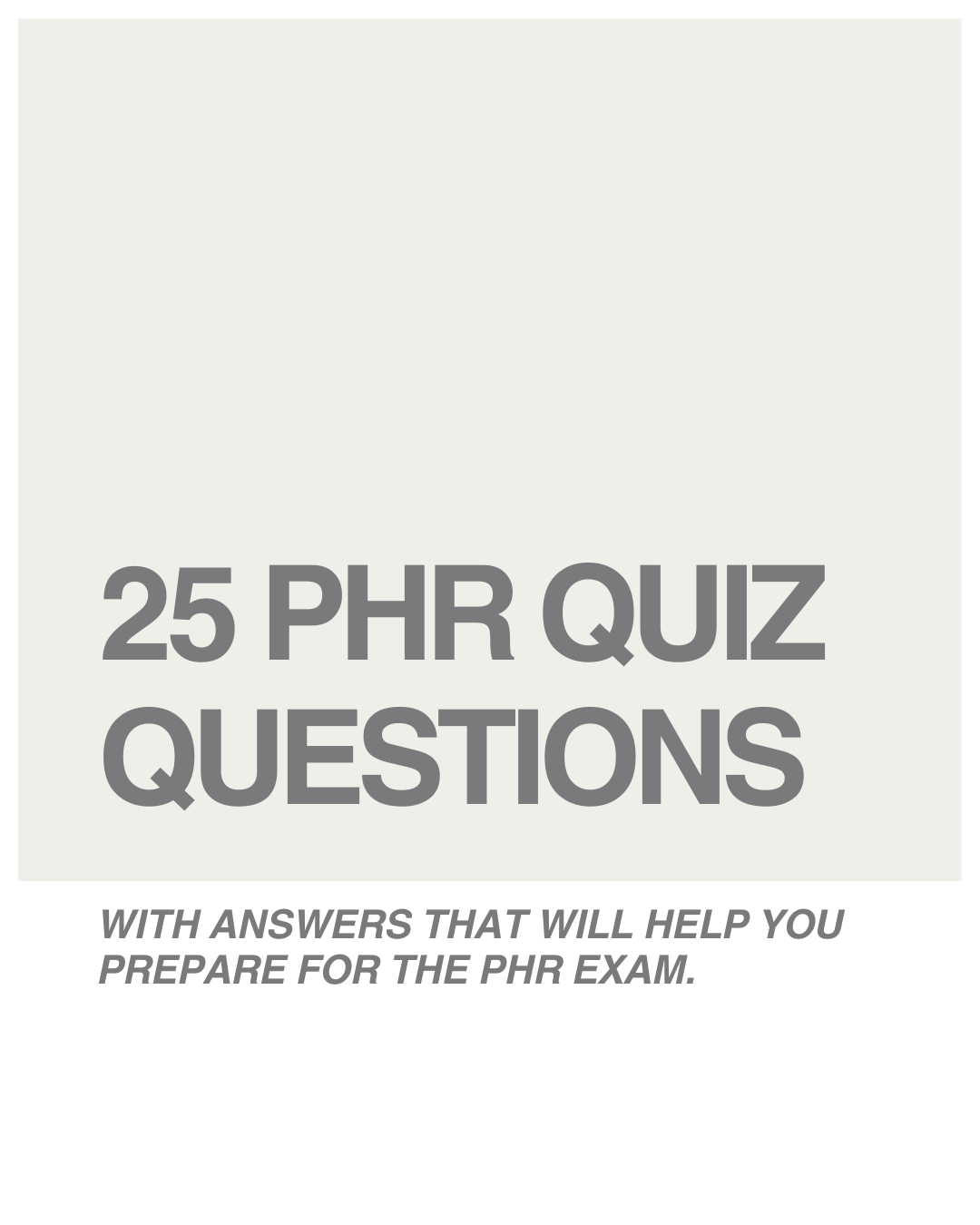 PHR Quiz Questions