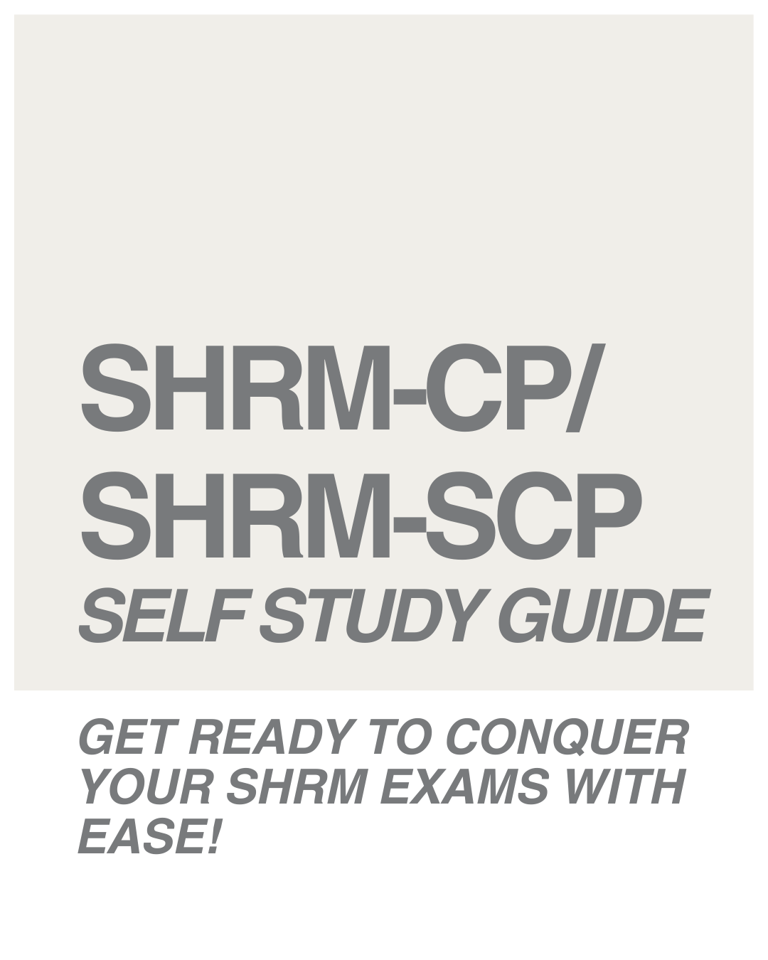 SHRM -CP/SHRM-SCP Supplemental Learning Guide