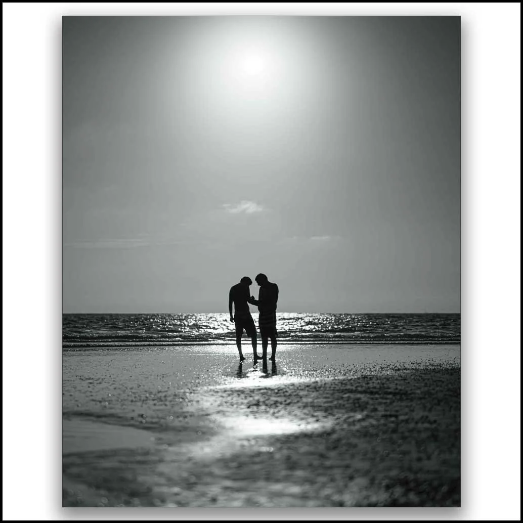 Men on Beach 20" x 24"