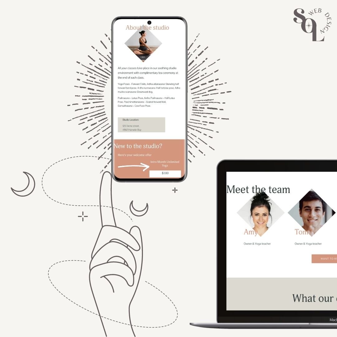 ✨GARUDASANA WEBSITE TEMPLATE✨
Perfect website design for any fitness studios such as Yoga, Pilates, Barre or dance studios.
Just add your timetable from your booking system, your own images and text! It's ready to support your business and shine onli
