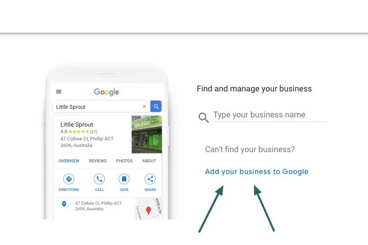 Add your business to create your Google Business Profile.
