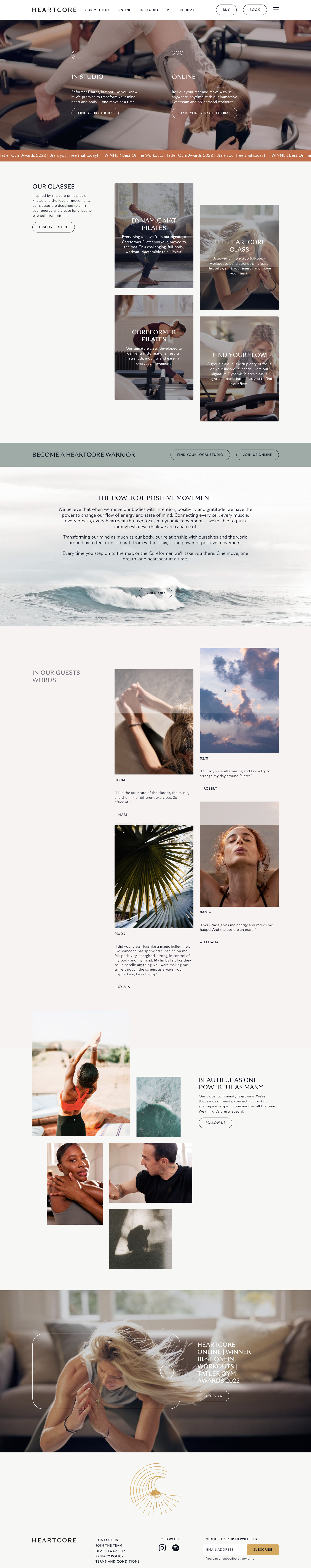Heartcore Pilates Studio for Website design inspiration