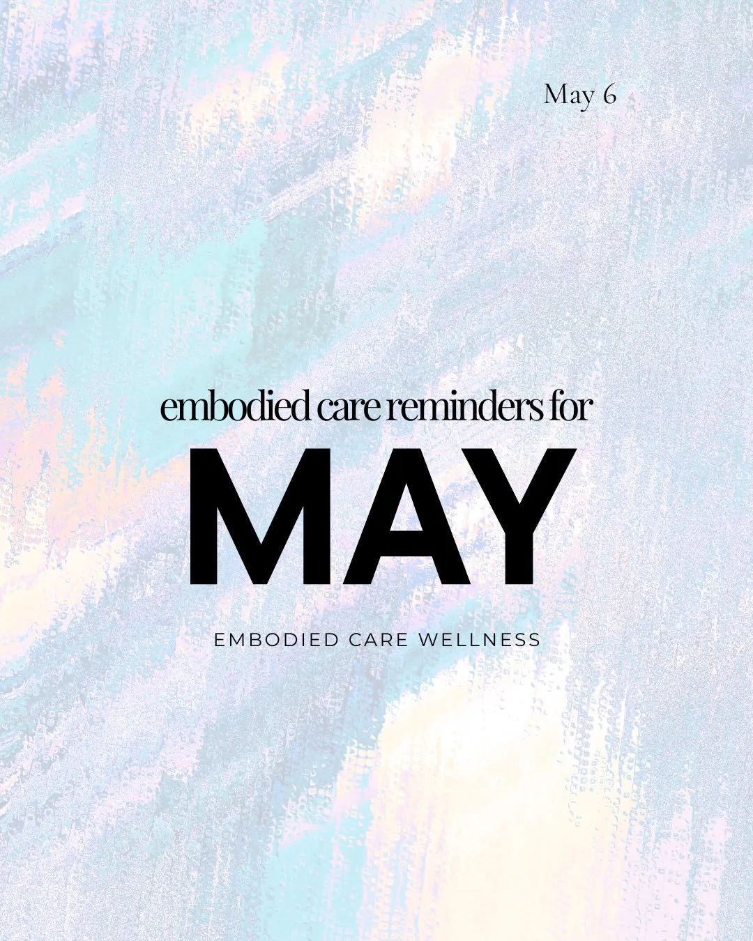 As May embraces you, open yourself to curiosity.
To begin. To learn. To be.

Embodied care is not about becoming someone new.
It is about returning to yourself with more honesty, compassion, and presence.

If your body has been asking for a softer pl