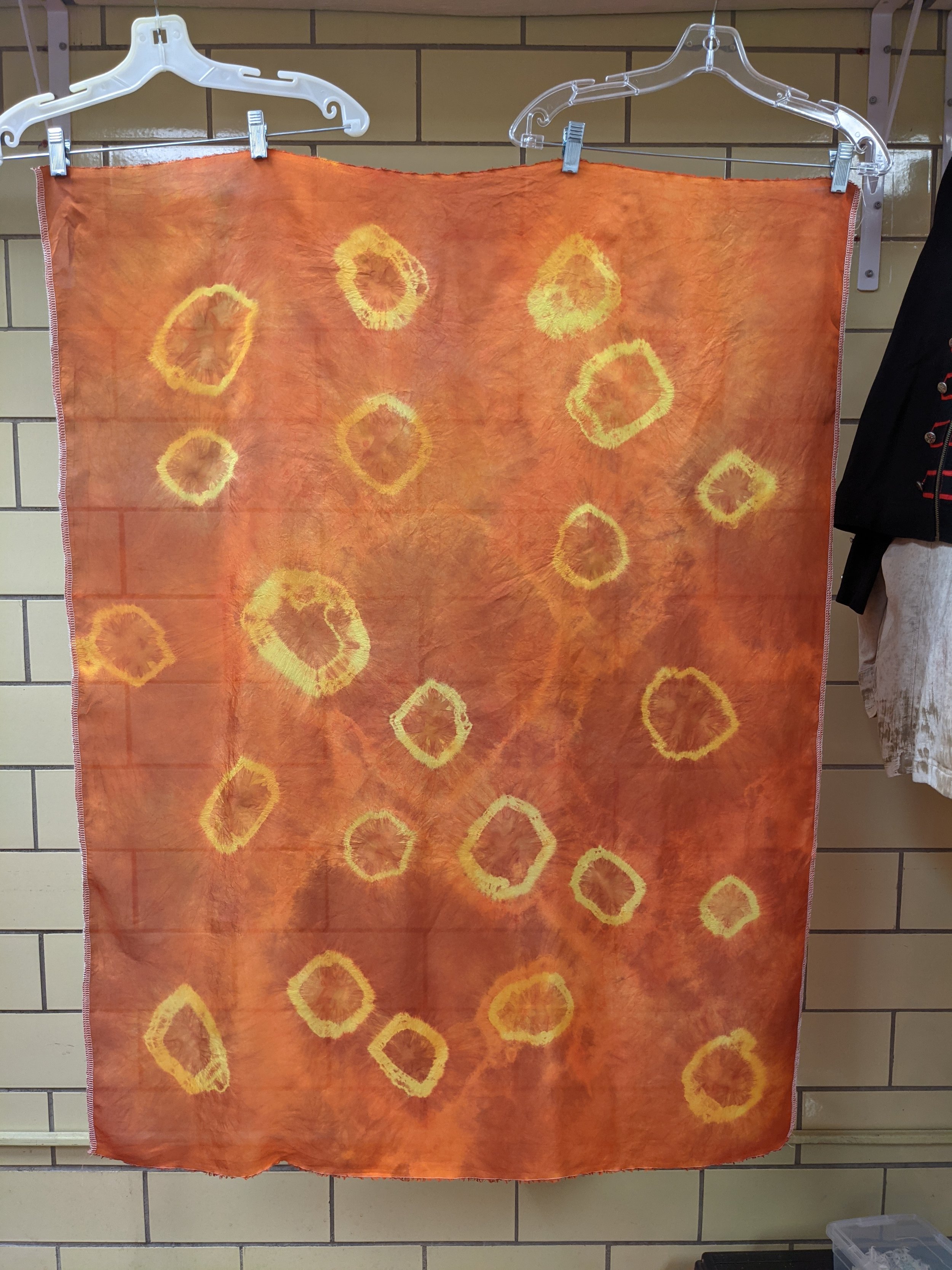 I dyed the scarves in batches, dyeing base colors in tandem, as well as different layers that could be dyed at once.