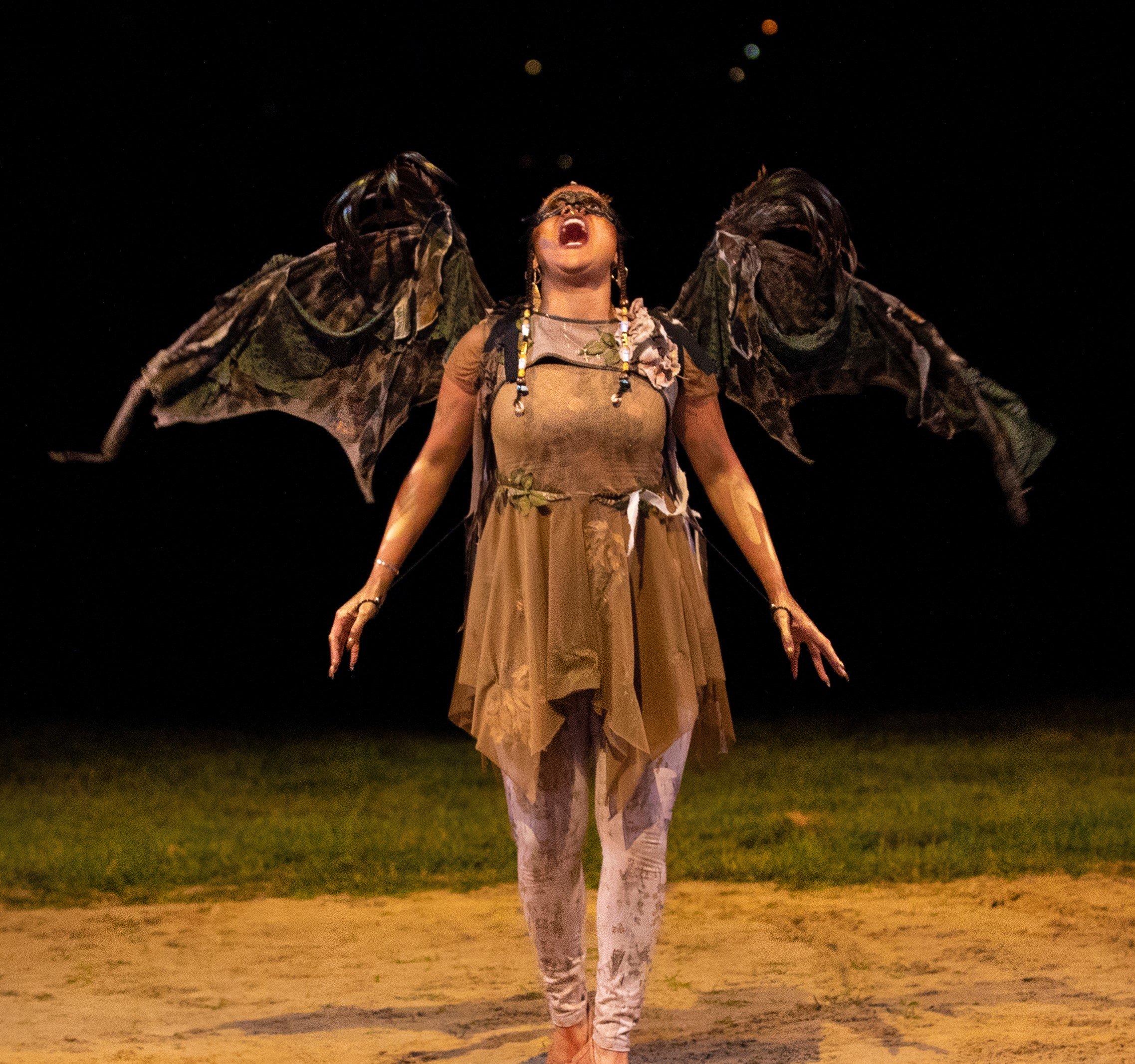 The wings were worn with a mask I also made, shown below.