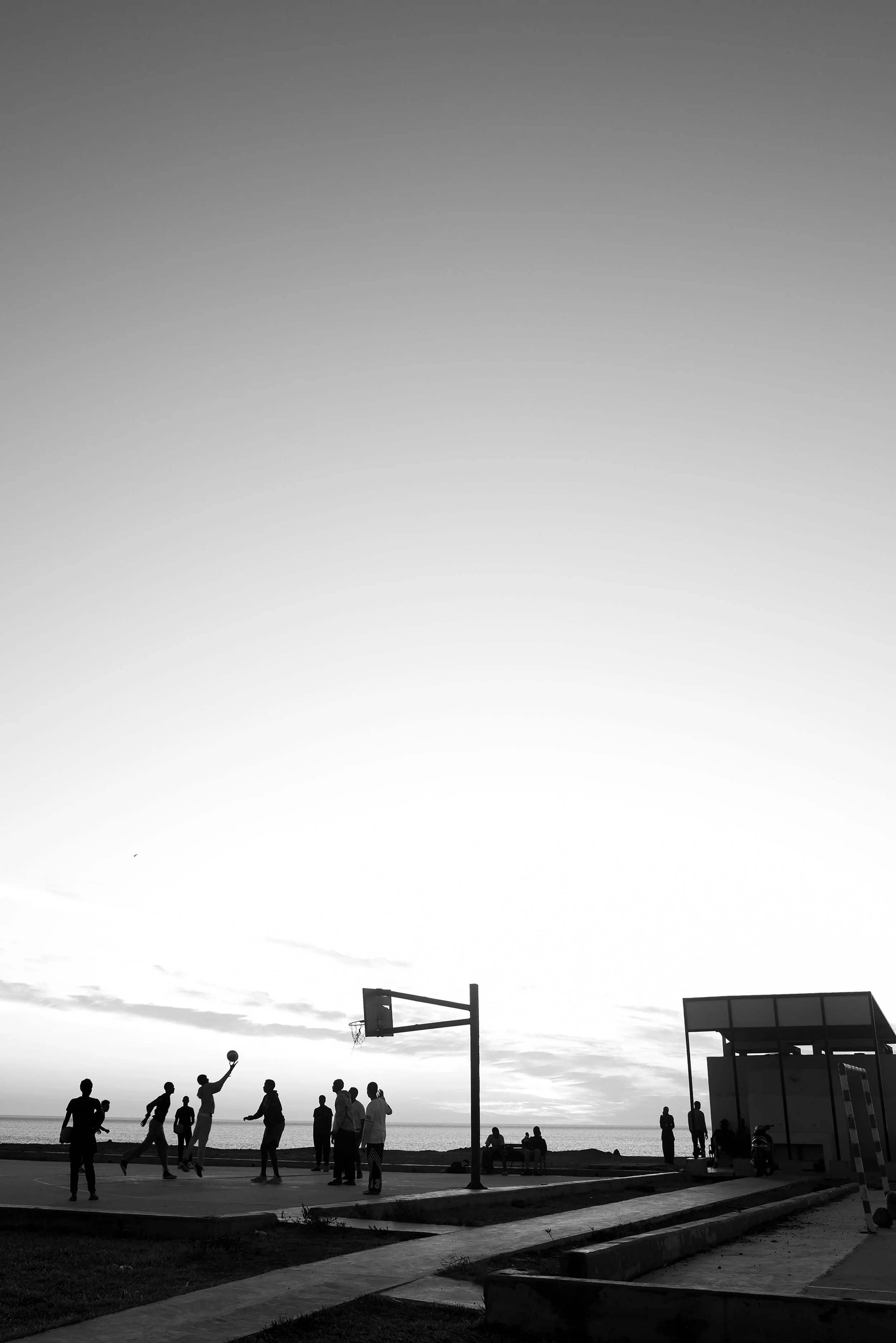 playing basketball along the Senegal coastline