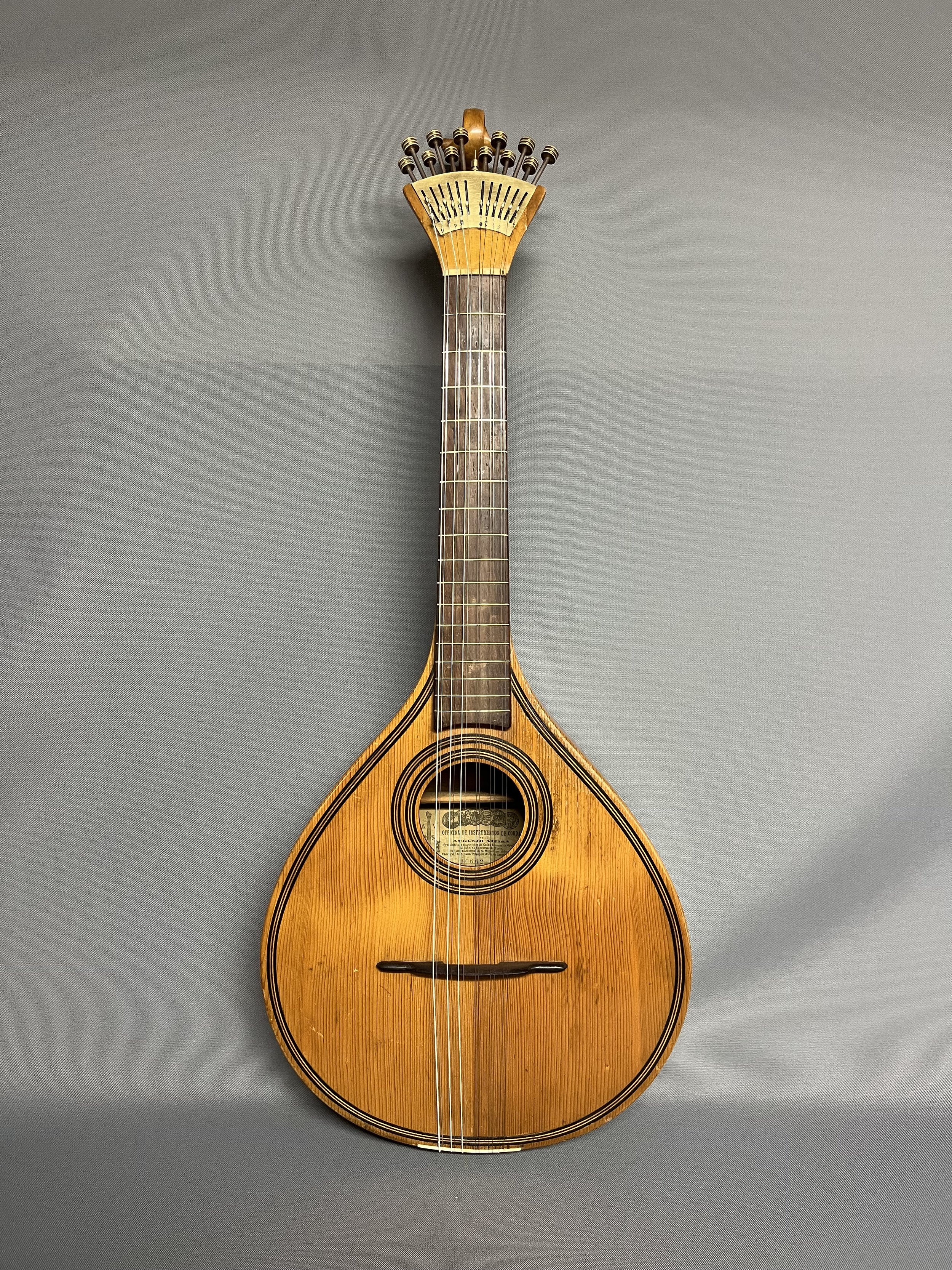 A fully restored Portuguese guitarra.
