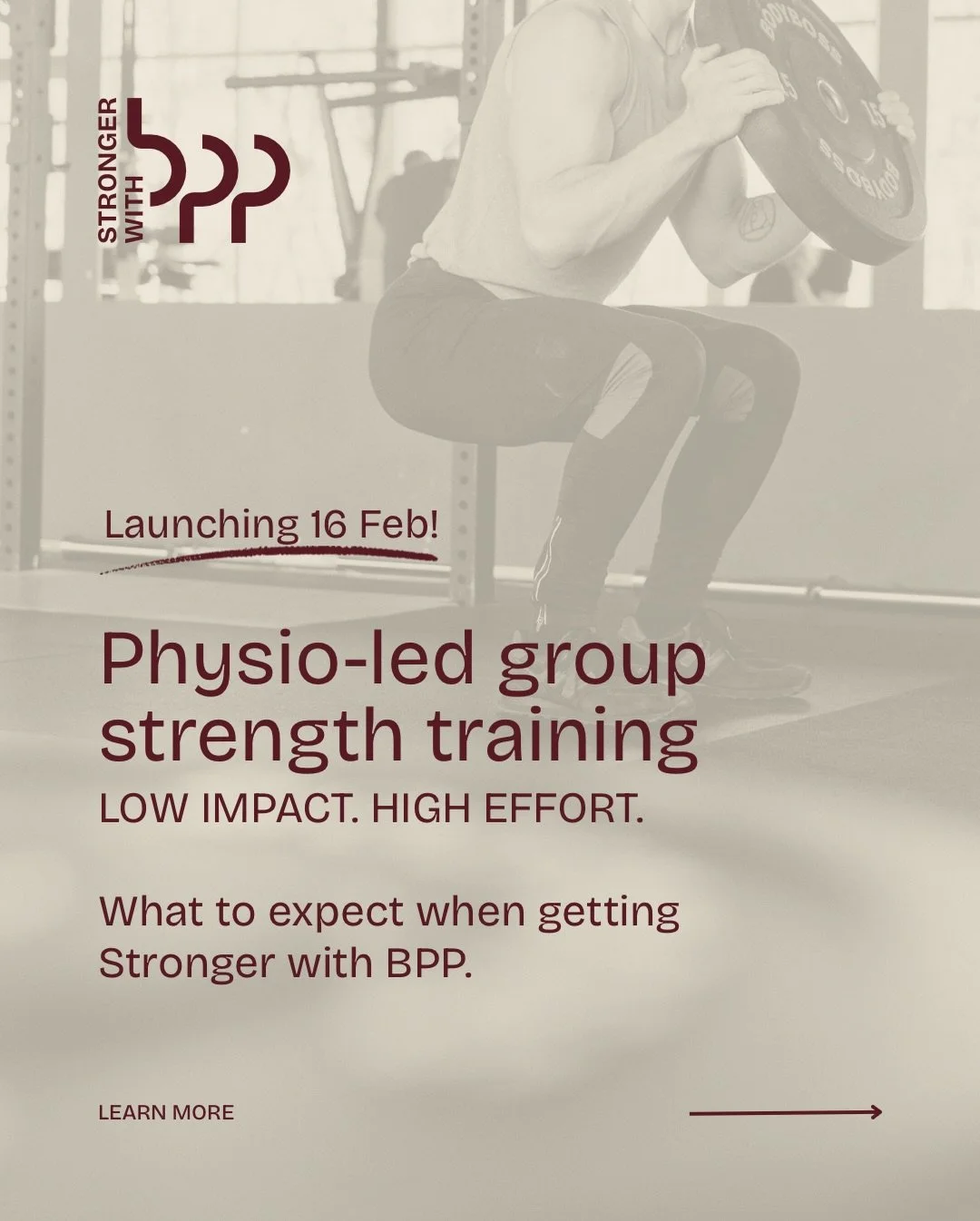 Wondering what happens in a Stronger with BPP class?&nbsp;👀

Expect:
🏋️&zwj;♀️ A structured 45-minute session
🧠 Clear coaching and technique cues
🤝 Small group support
🦵 Strength, mobility &amp; balance

And best of all? You&rsquo;ll be coached 