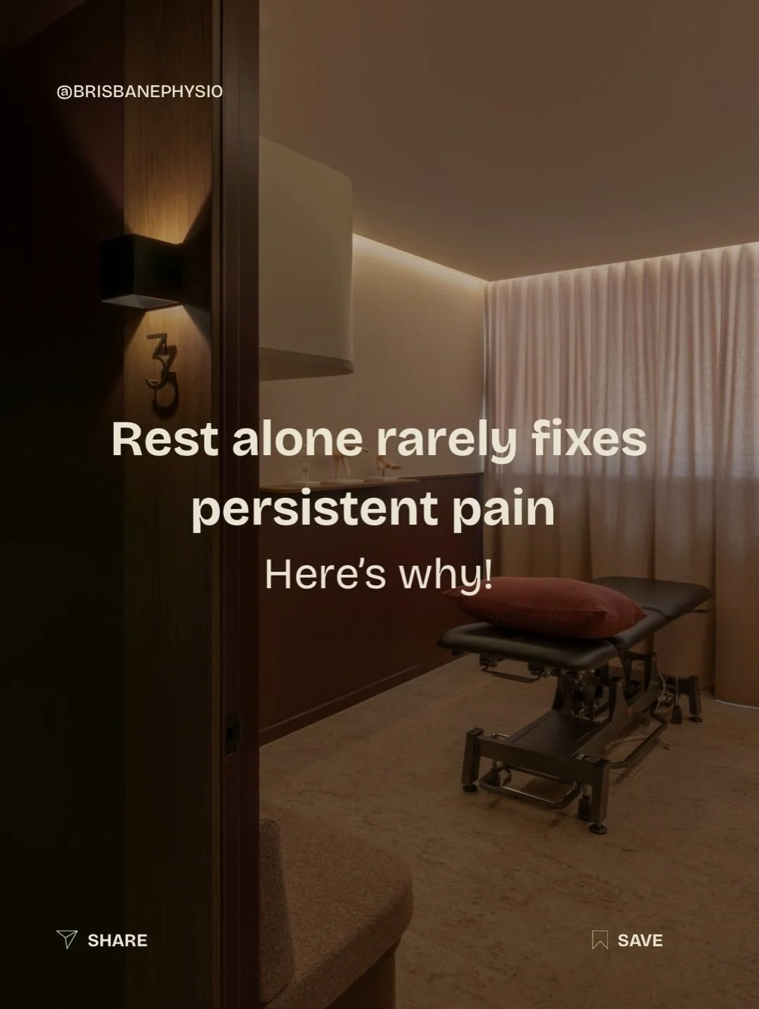 This is why rest is not always the solution to your pain, injury or niggle 🚫

Rest reduces load, strength, tissue capacity and makes it a lot harder to get moving. Relative rest and optimal loading is the solution. ✅

Rest from aggravating activitie