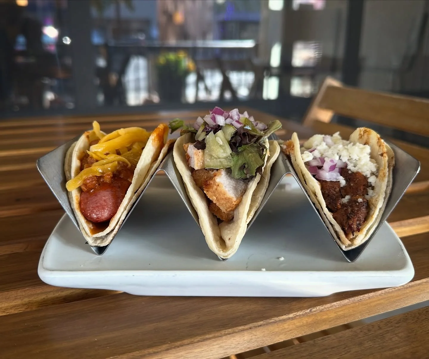 Tomorrow we settle the debate: we&rsquo;re making a hotdog a taco! 
🌮 Tacos are $3 all day 🌮 
- chili cheese dog 
- pork tenderloin 
- smoked pork

#taco #tacotuesday #hotdog #uppersandusky