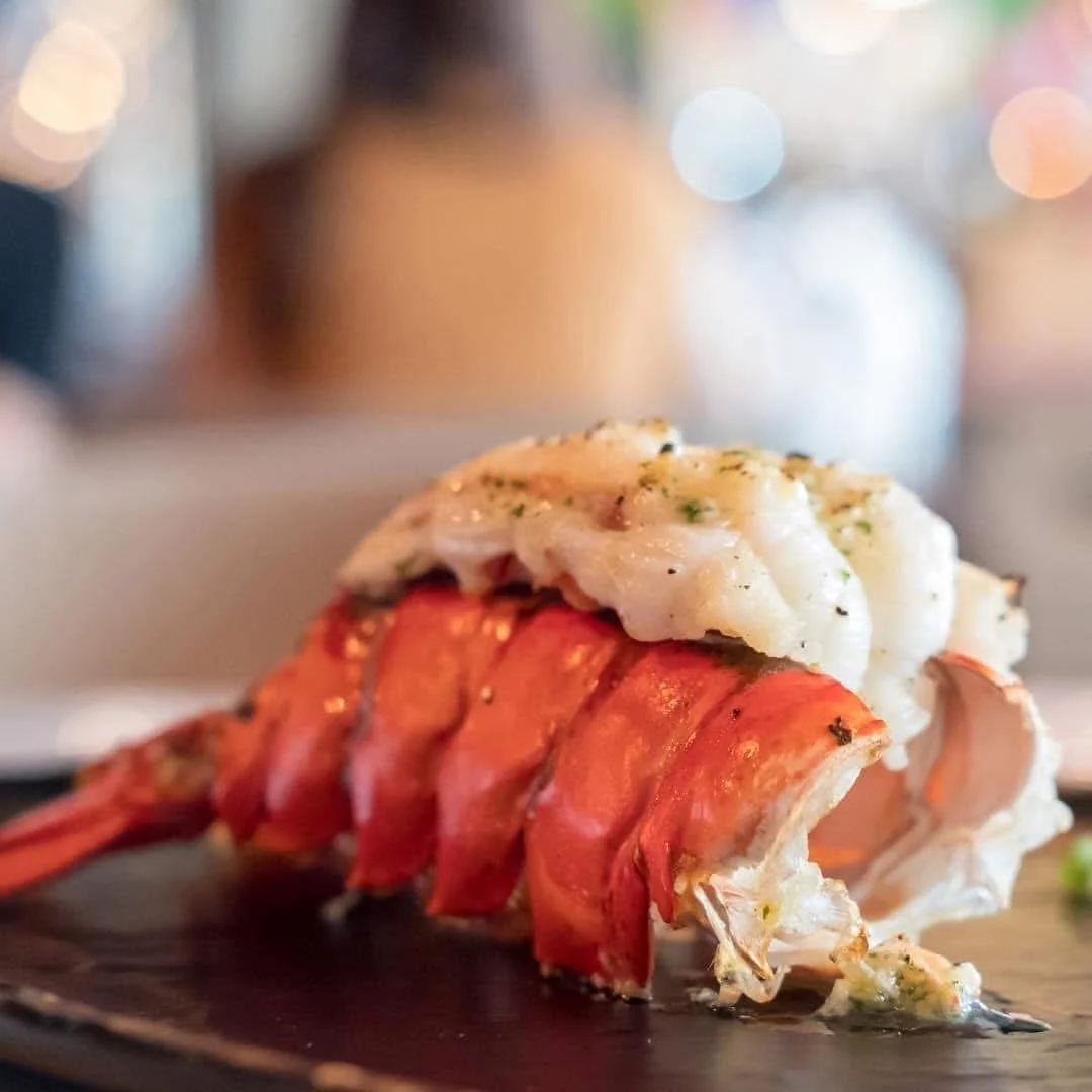 Dining with us this weekend for dinner? You are in for a treat! Those fresh Atlantic lobsters are back for surf & turf!
A parmesan crusted lobster tail with beef tenderloin, béarnaise sauce and potatoes. 
Don’t worry - we ordered P