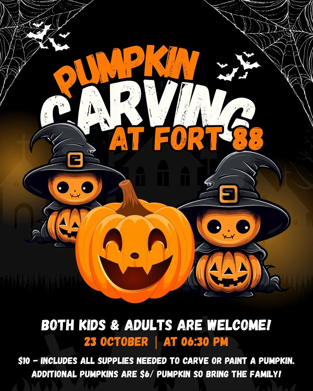 Next Thursday, October 23rd we’re getting in the spooky spirit ๐ป 
Grab your Halloween costume and stroll down to @becahousecoffee for Boos & Brews then swing into Fort for Pumpkin Painting and Carving ๐ 
Check off some fall fun in one nig