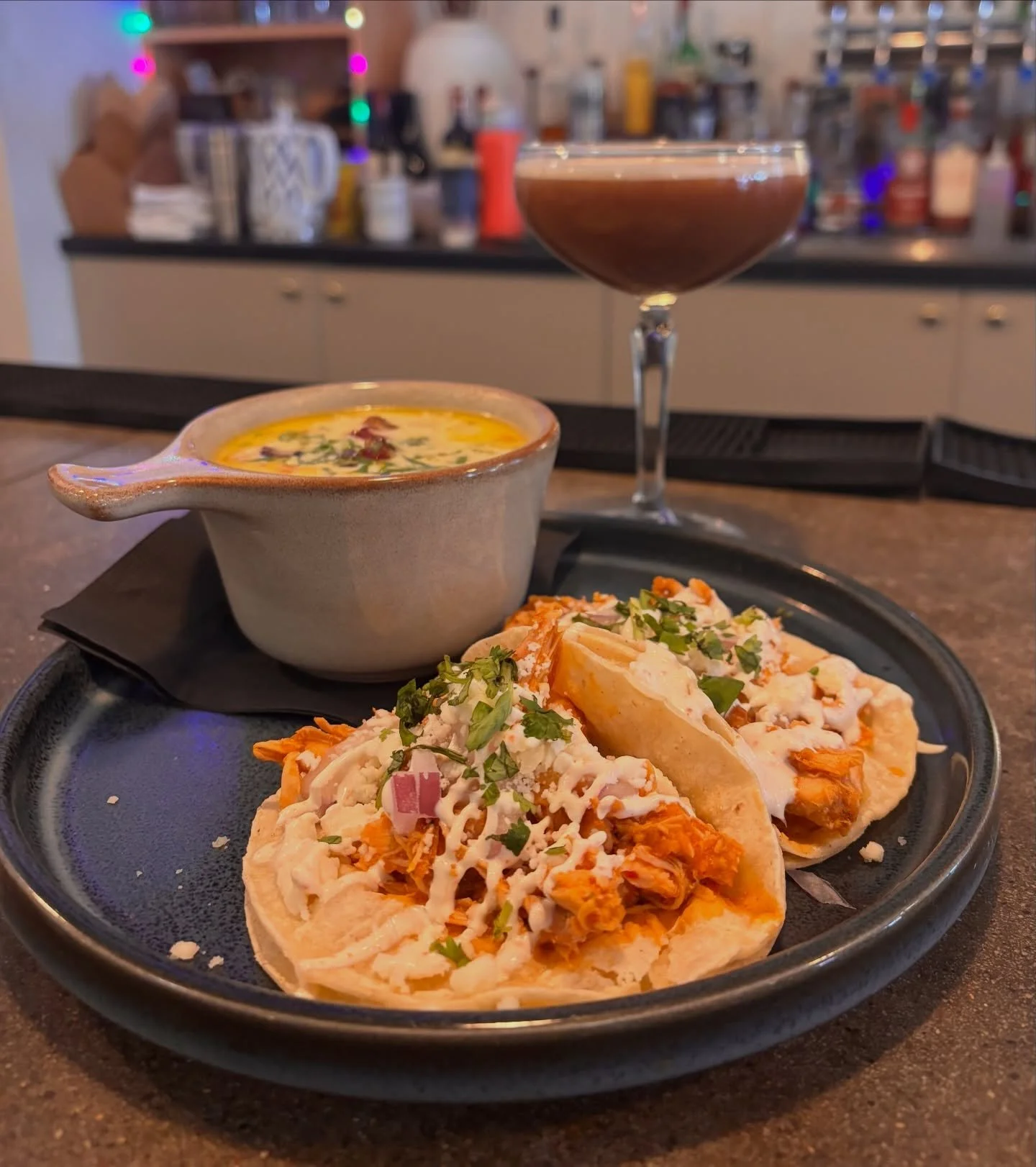 Week of Specials Line-Up:
Soup of the Week: corn chowder 🥣 

🌮 Taco Tuesday - tacos are $3 ALL day:
- pork taco
- chicken taco
- birria taco
- blackened cod

$5 Clean-out the Closet Cocktail: Buckeye martini 🍸 
We have some bottles of liquor we ne