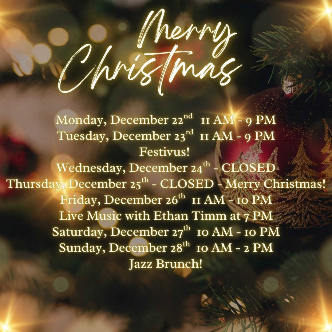 Let us cook for you this week 👩🏼&zwj;🍳 

We will be closed Wednesday, December 24th and Thursday, December 25th so our hardworking team can celebrate Christmas with their families 🎄 

We will reopen on Friday, December 26th at 11 AM and feature l