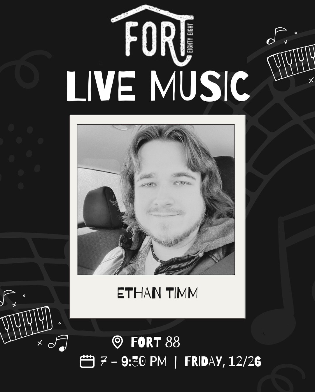 Two chances to catch live music this weekend at Fort! 

TONIGHT! @ethantimm and his guitar join us at 7 PM 🎸 

Jazz Brunch returns THIS Sunday, 12/28 at 11 AM with mimosa and espresso martini flights 🥂 

#music #jazz #weekend #sundayfunday #brunch
