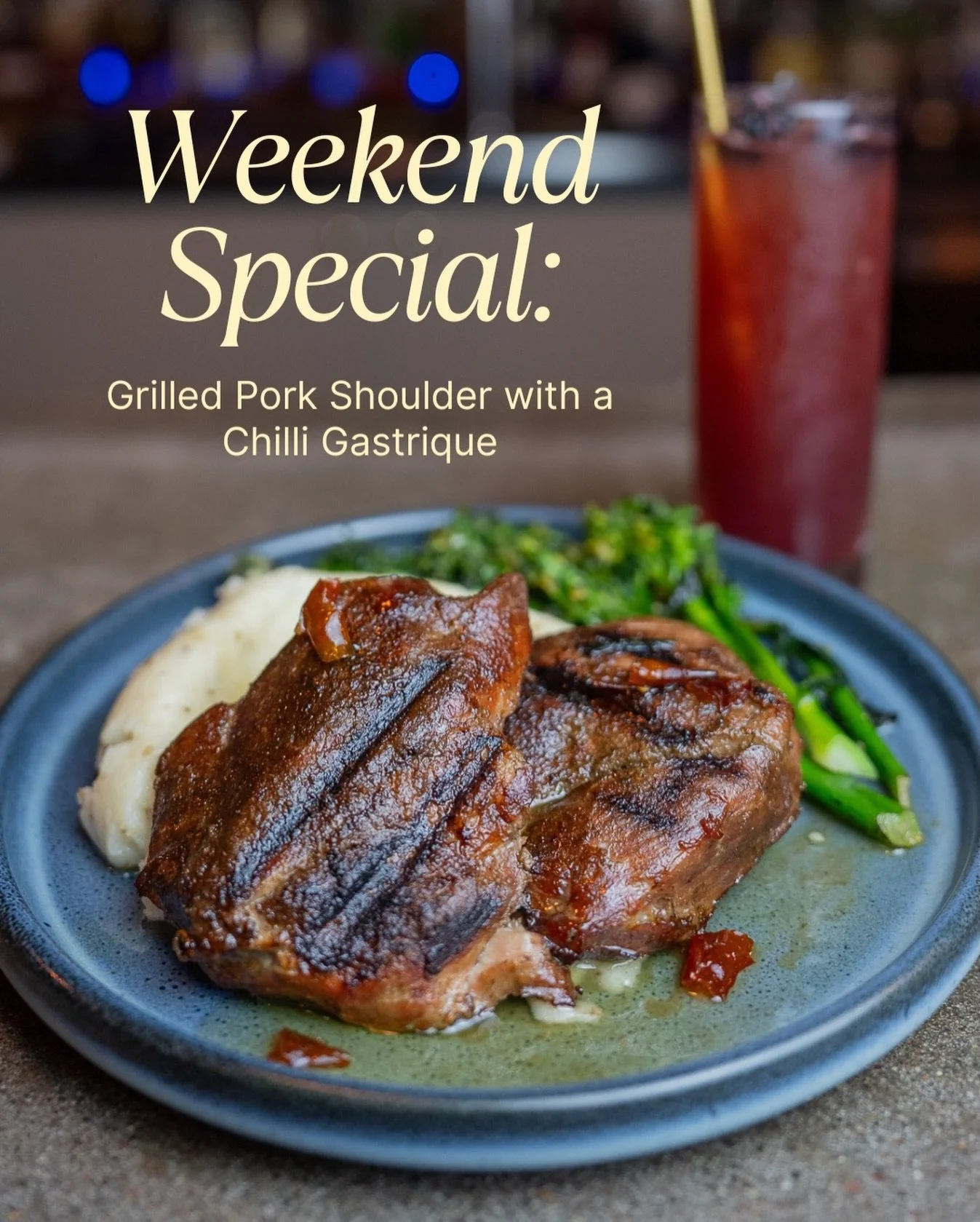 First full week after the holidays have you looking forward to the weekend? Us too! 

Join us for grilled pork shoulder with mashed potatoes, broccolini, and a chili gastrique 🍷 

See you soon! 

#weekend #special #supportlocal #uppersandusky