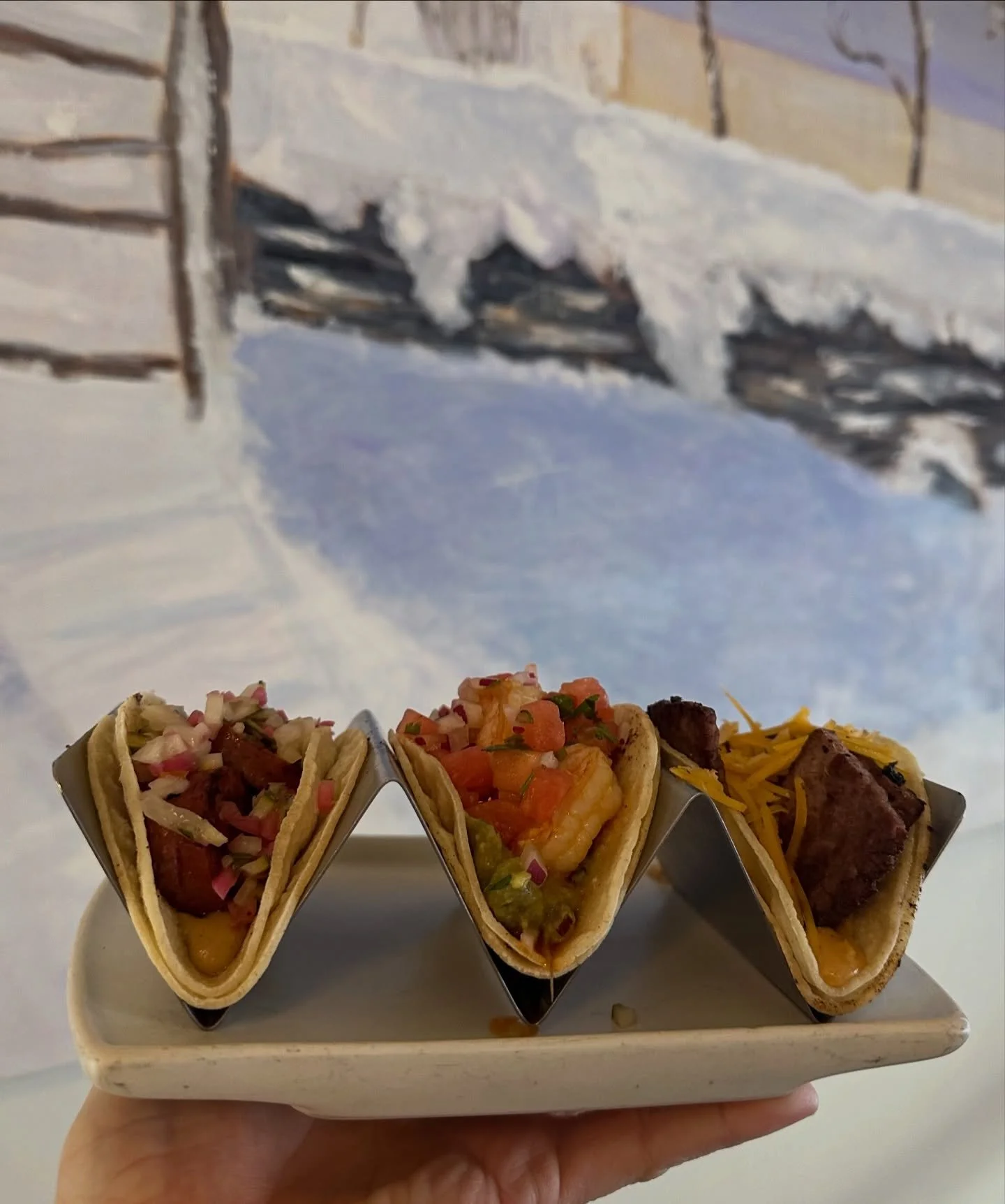 🌮 Transport yourself to warmer weather tomorrow with Taco Tuesday 🌮 

- sausage taco
- shrimp
- brisket 

See you tomorrow! 

#tacos #tacotuesday #uppersandusky