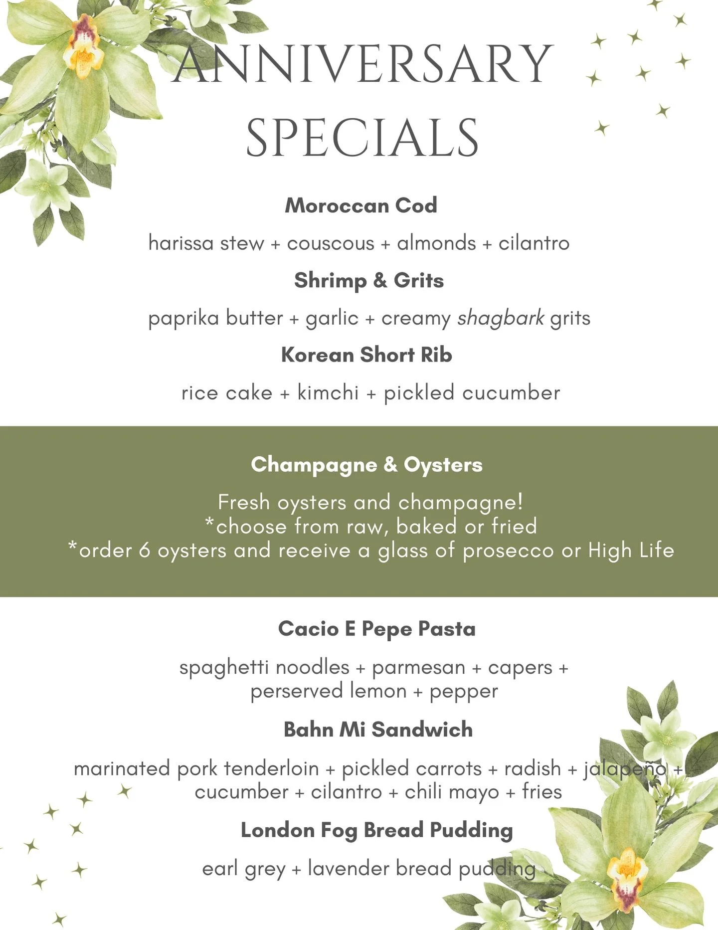 Fort is FOUR!! Join us in celebrating our Fort-iversary this Saturday, 2/28 with music by @jordanchrissmusic and the kitchen staff&rsquo;s favorite dishes 😉 

We&rsquo;ll be serving up fresh oysters and champagne 🥂 

See you then 😉 

#anniversary 