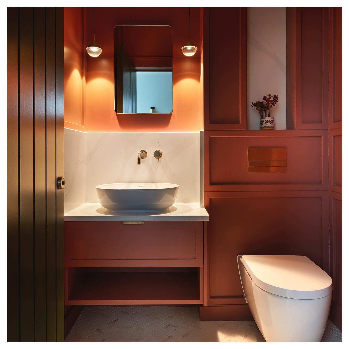 Powder room behind a secret door! 😍 #powderroom
#littlegreenepaint
#bathroom
#renovate
#joinery
#irishhomes 
#irishinteriors
#luxuryhomes 
#moretocome
#homerenovations 
#collaboration 
#kitchendesign
#paintcolours
#beautifulhomes