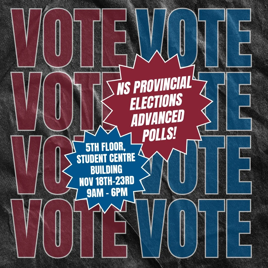 🗳️ Advance Polls Alert, SMU Students! 🎓⁠
⁠
Mark your calendars! 📅 From November 18-23, the 5th Floor of the Student Centre Building will have an advanced polling station for the provincial elections. Come cast your vote early from 9:00 AM to 6:00 