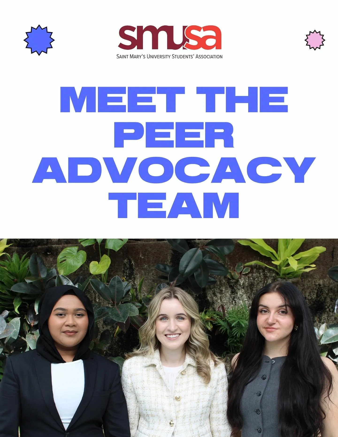 Meet the dream team behind SMUSA&rsquo;s new Peer Advocacy Team (PAT)! They&rsquo;re here to amplify student voices, tackle campus issues, and drive real change.

Meet your advocates:
✨ Simone Boudreau - Campaign Manager
🧠 Natasha Beuree-Edwards - P