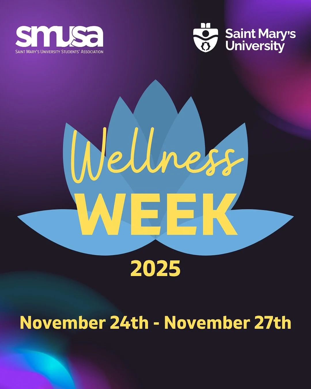 🌱✨WELLNESS WEEK 2025 is almost here!
Kicking off Monday, November 24th, we&rsquo;ve got a full lineup of events to help you de-stress, recharge, and find your chill during this busy season. Stay tuned for all the details, you won&rsquo;t want to mis