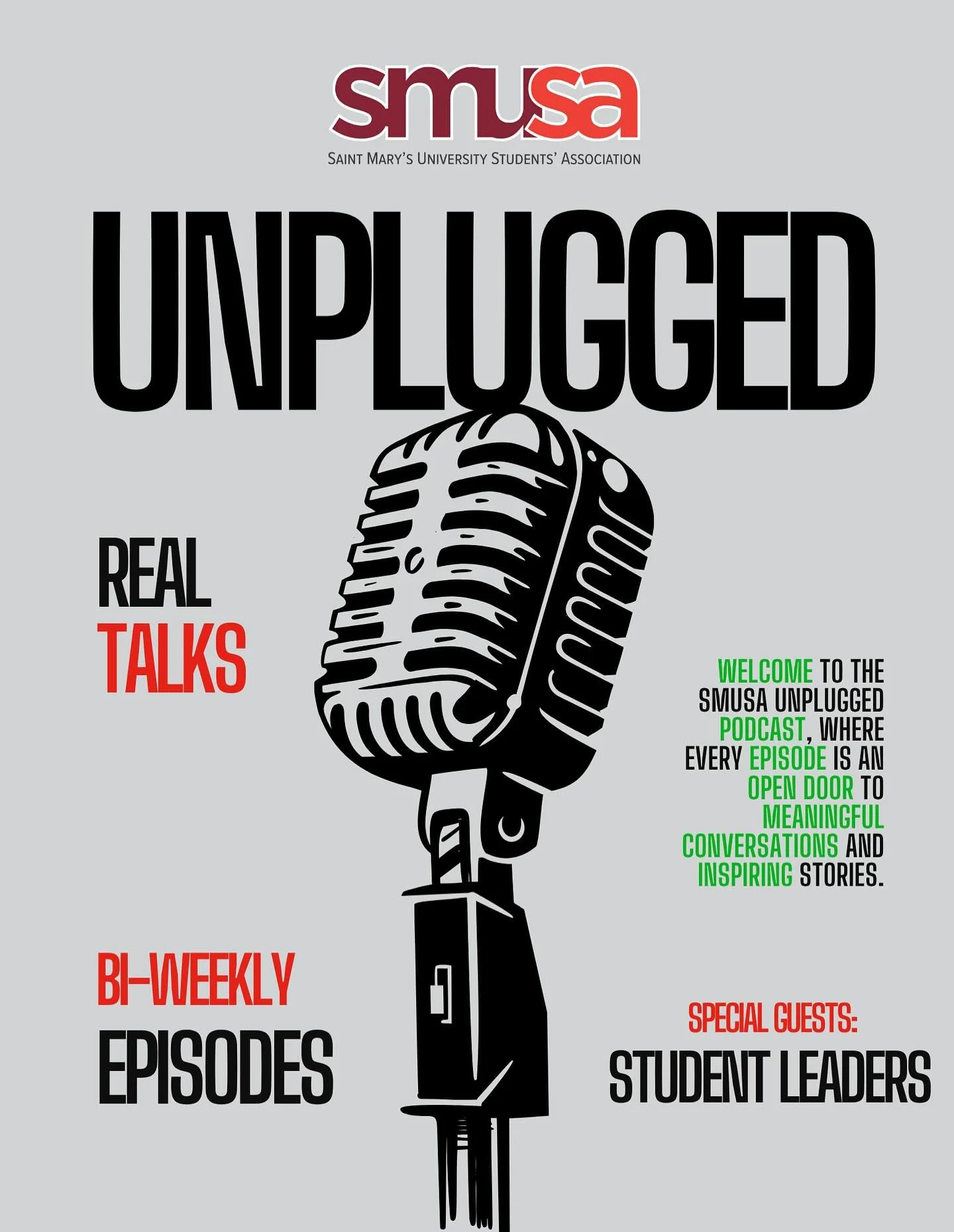 Ready to join the Unplugged movement? 👀🔥

We&rsquo;re flipping the mic on campus life 🎙️⚡️
Say hello to SMUSA Unplugged. The podcast where student leaders get real, share their journey, and spill the stories you actually want to hear.

Stay tuned.