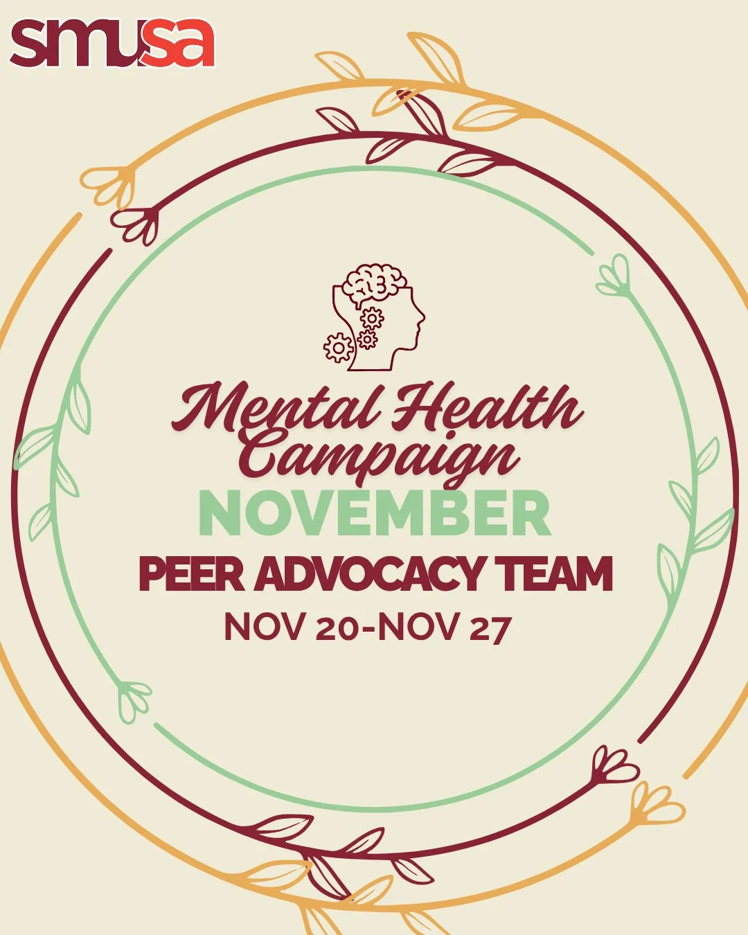 We&rsquo;re officially launching our November Mental Health Campaign! ⁠
⁠
This month, we&rsquo;re focusing on connection, well-being, and giving students the space to express what they&rsquo;re feeling. ⁠
⁠
Stay tuned for wellness facts, resources, s