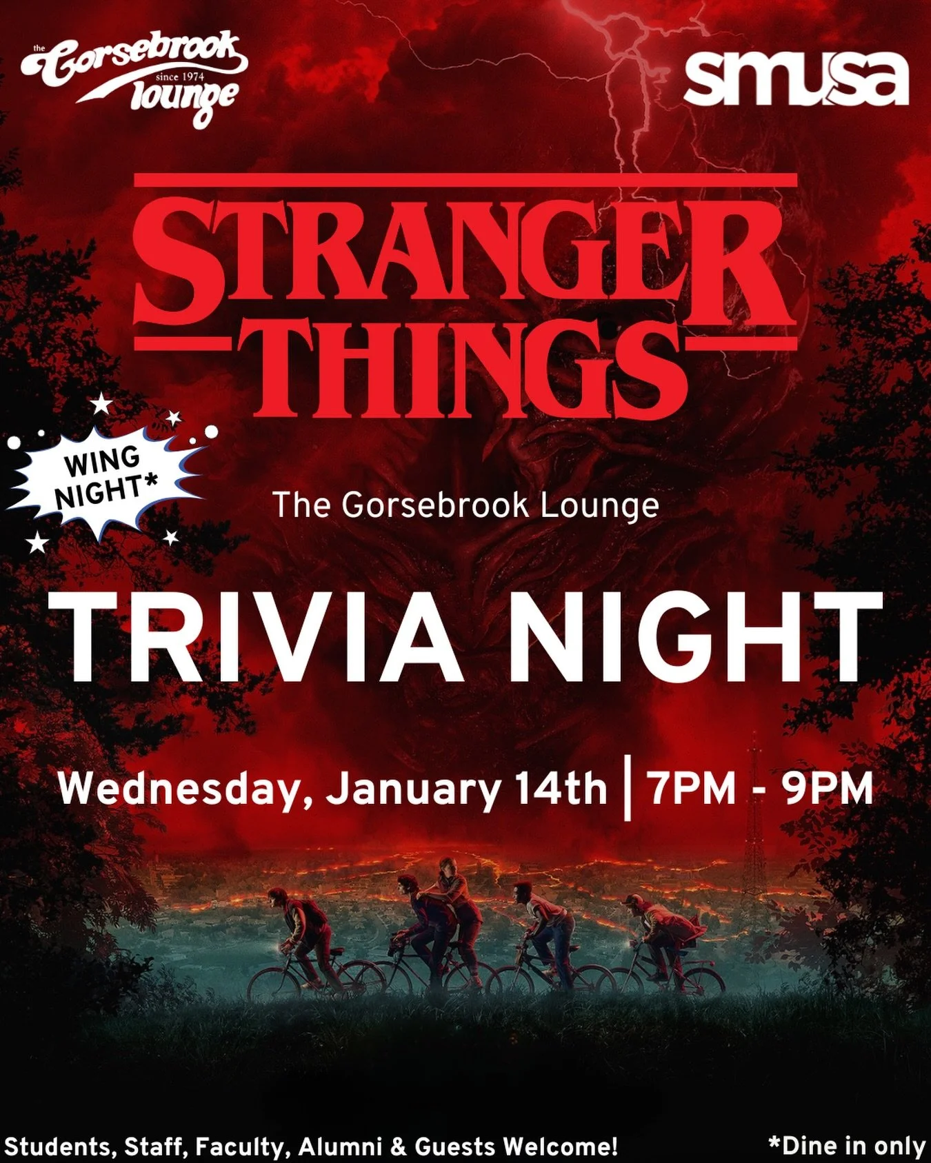 Friends don&rsquo;t lie and neither do our questions 🚲 Step into the Upside Down for Stranger Things Trivia where Demogorgons Eggos and Wing Night collide. Don&rsquo;t ghost your party Hawkins needs you ⚡ Prizes up for grabs.