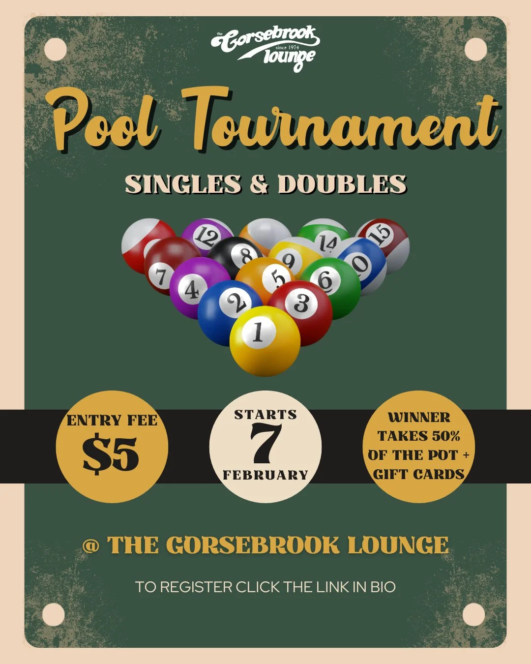 Think you&rsquo;ve got what it takes to run the table? 🎱🏆⁠
Join us for the Gorsebrook Lounge Pool Tournament, launching this February, and compete in an exciting head-to-head knockout format all semester long!⁠
⁠
💵 Entry Fee: $5 per participant⁠
?