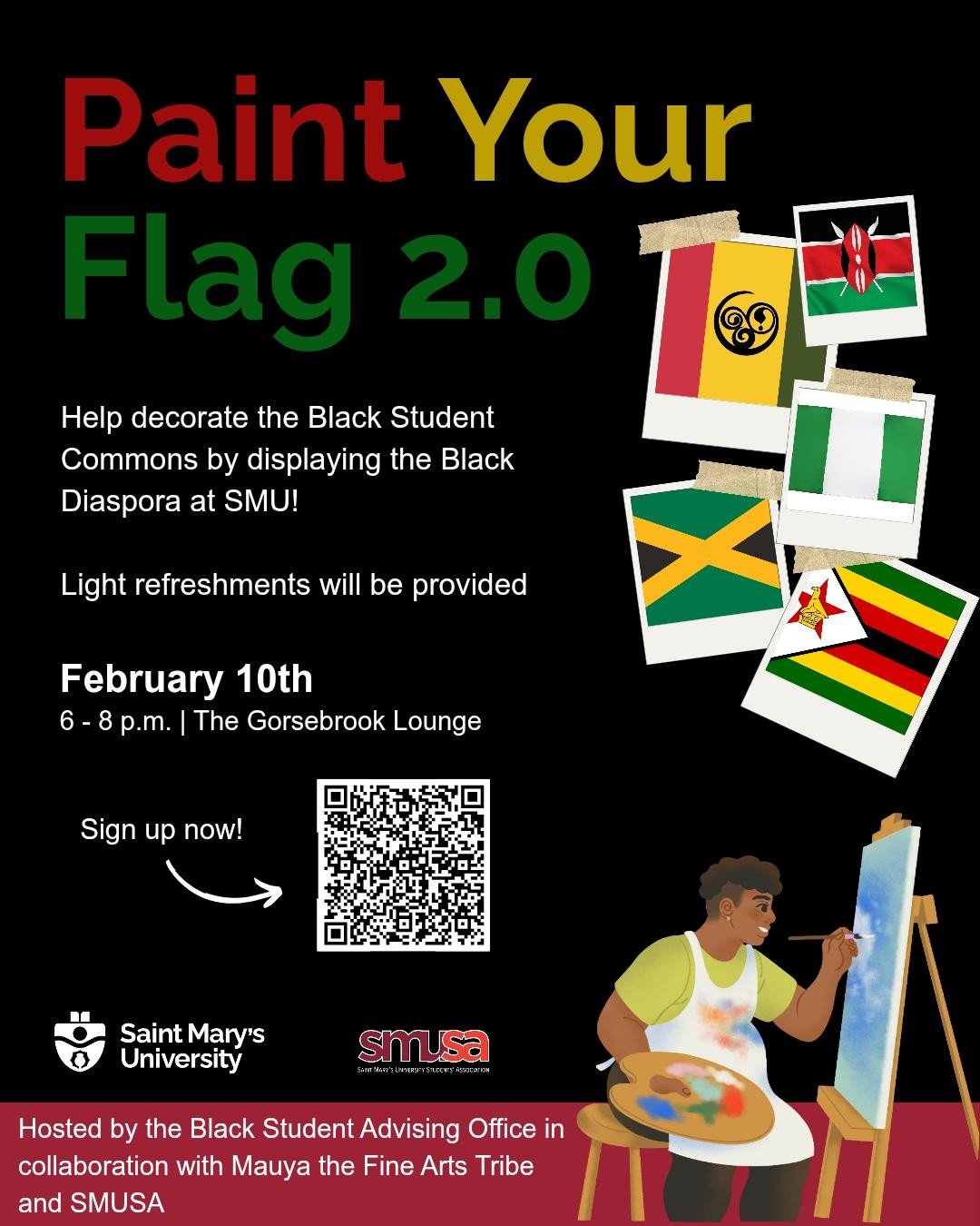 Join us as we celebrate the beauty and diversity of the Black diaspora, one brushstroke at a time. ✨⁠
Hosted by the Black Student Advising Office, in collaboration with Mauya the Fine Arts Tribe and SMUSA, this event is your chance to make your mark 