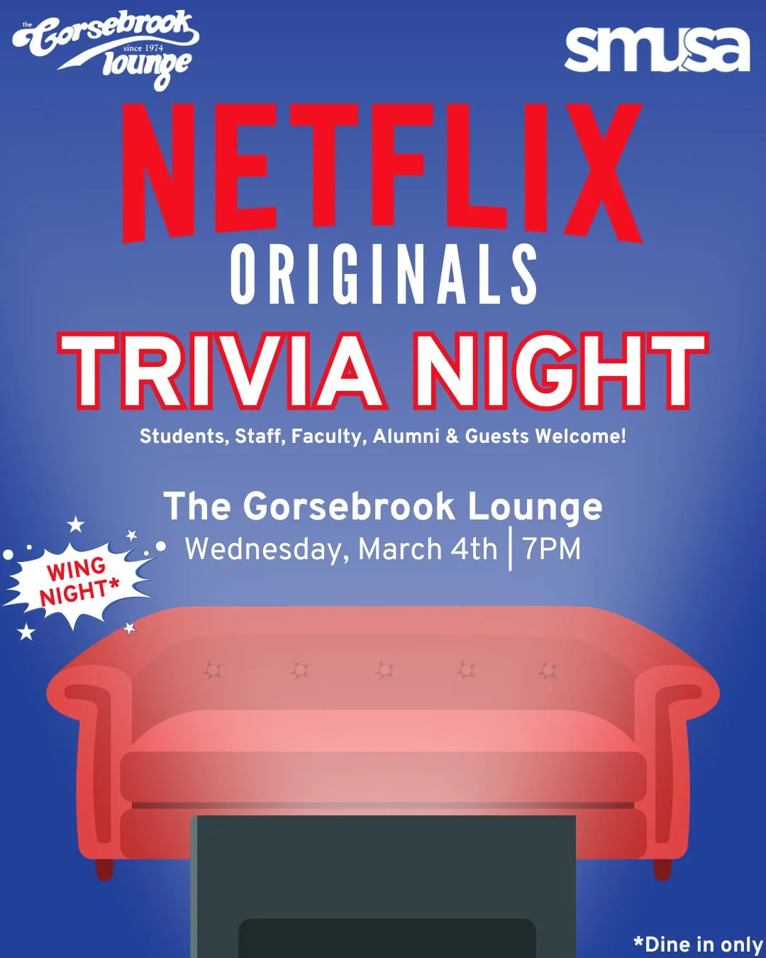 📺 Still watching? Step into Netflix Originals Trivia where plot twists fan favorites and Wing Night collide. From binge worthy hits to hidden gems this night is made for the real watchers. Prizes up for grabs.