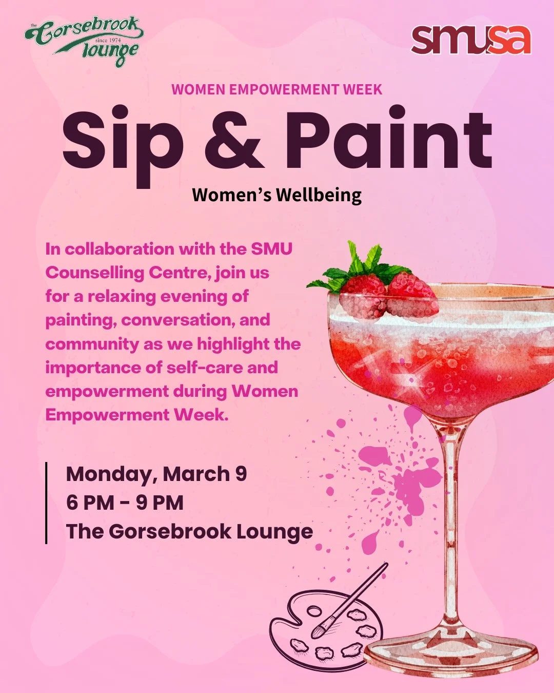 Take a moment to slow down, relax, and reconnect during Women Empowerment Week. Join us for a creative and calming evening designed to celebrate self-care, creativity, and community.⁠
⁠
In collaboration with the Counselling Center, this session invit