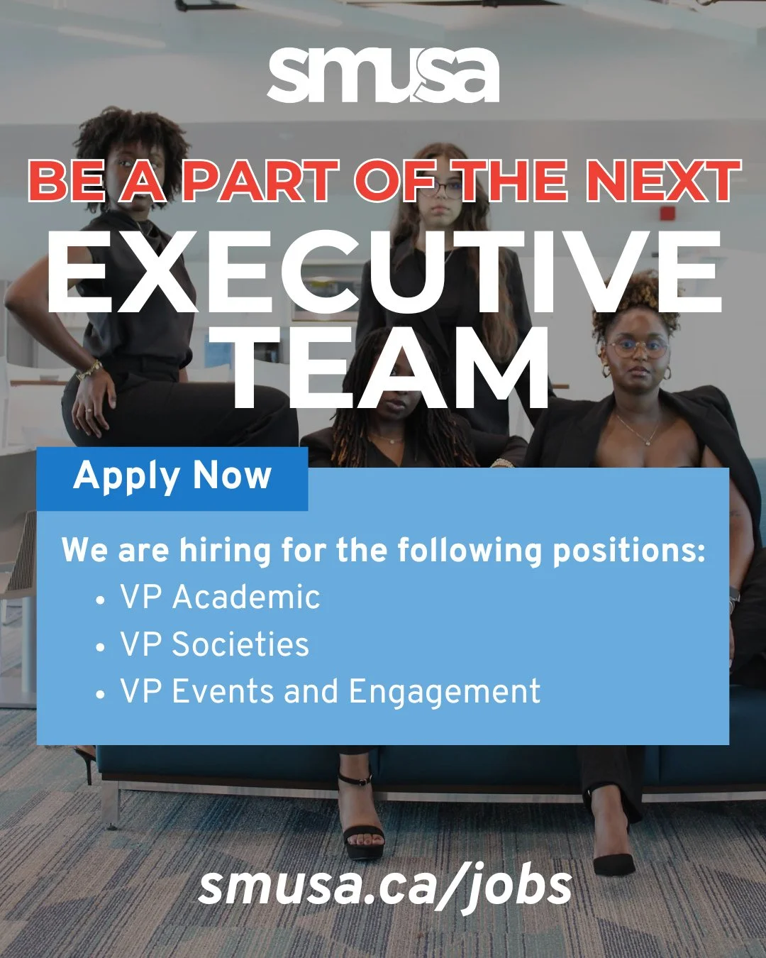 Be a part of the next SMUSA Executive Team! Are you a passionate student leader who cares about the student experience at SMU? Applications are now open for the 2026/2027 Executive Team for the following positions:⁠
⁠
- VP Academic⁠
- VP ⁠Societies⁠

