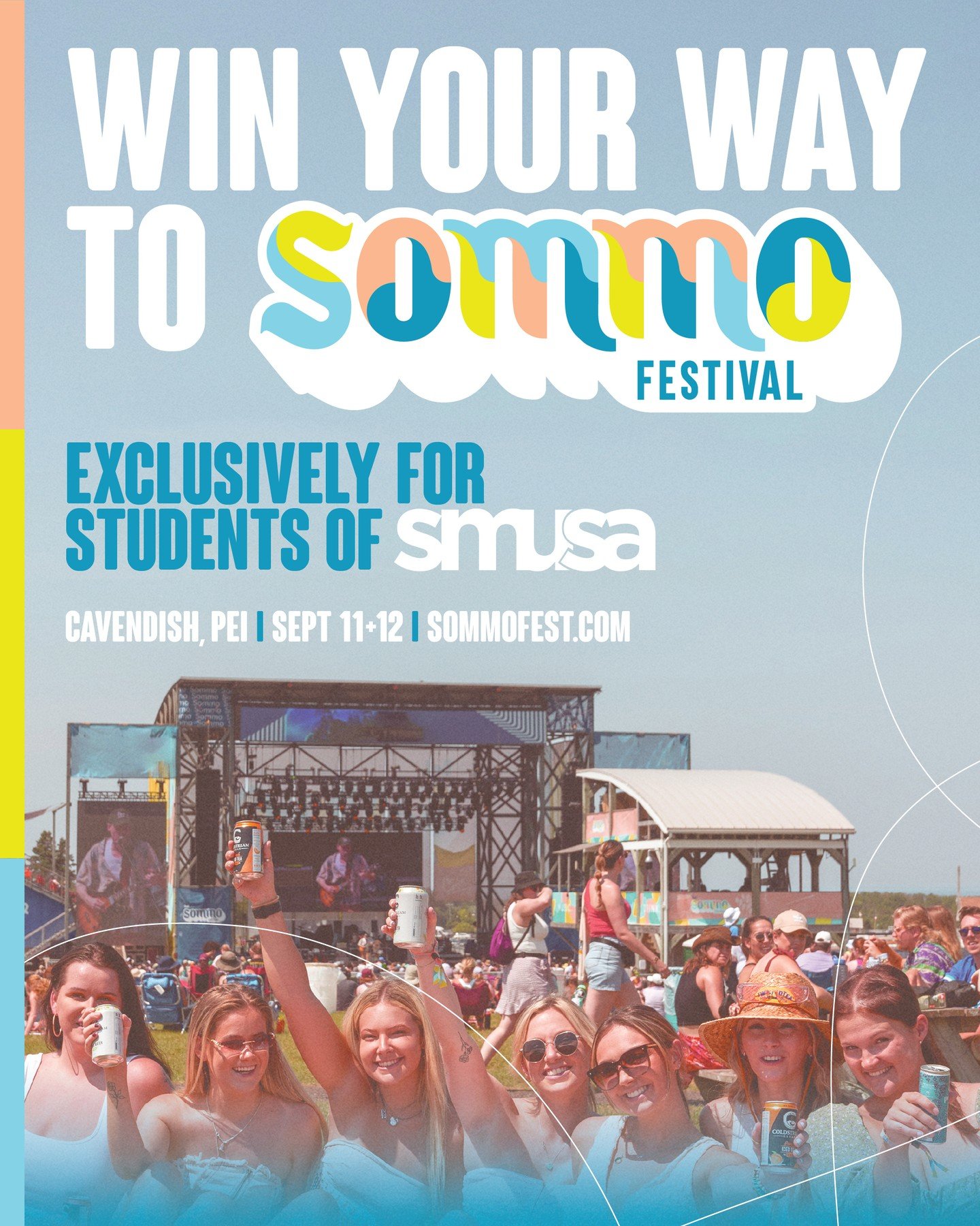 ✨ WE'RE DOING IT AGAIN! ✨⁠
⁠
SMUSA is giving two lucky Saint Mary&rsquo;s students the chance to bring a friend and experience SOMMO Festival in Cavendish, PEI on September 11th and 12th, 2026! 🎶🌴⁠
⁠
You could win:⁠
🎟️ One of two pairs of tickets 