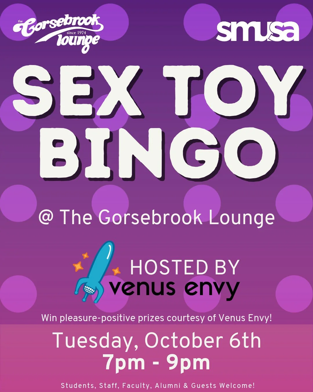 It&rsquo;s bingo, but with a twist! Join us for Sex Toy Bingo in collaboration with Venus Envy, the most fun, hilarious, and slightly cheeky event of the year! ✨⁠
⁠
Laugh with friends, win exciting prizes, and learn a little along the way.⁠
⁠
*Attend