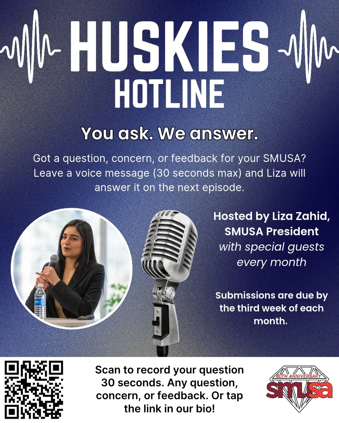 Got something on your mind, Huskies? 👀🐺⁠
⁠
Whether it&rsquo;s something you&rsquo;ve been wondering about or something you&rsquo;d like to see change, we want to hear from you! This is your chance to have your voice heard and get answers straight f