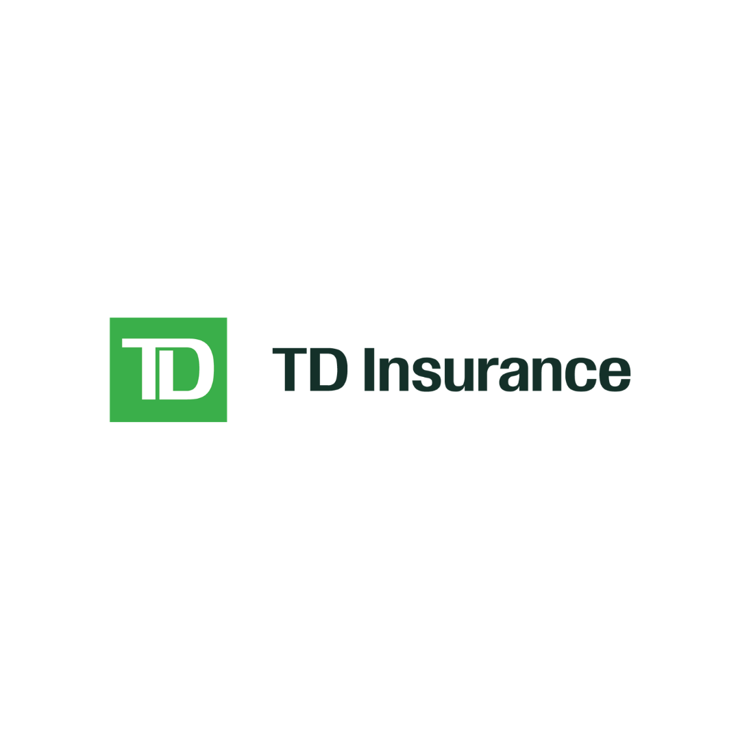 TD Insurance logo with black background and green square with white 'TD' initials