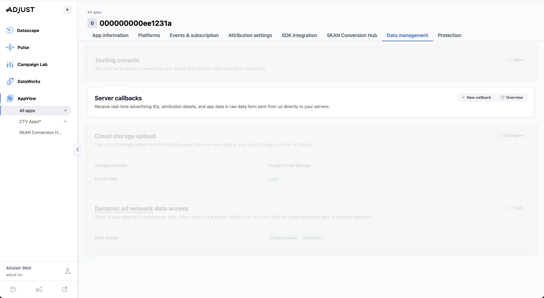 The first page in the new flow - users select 'New callback'.