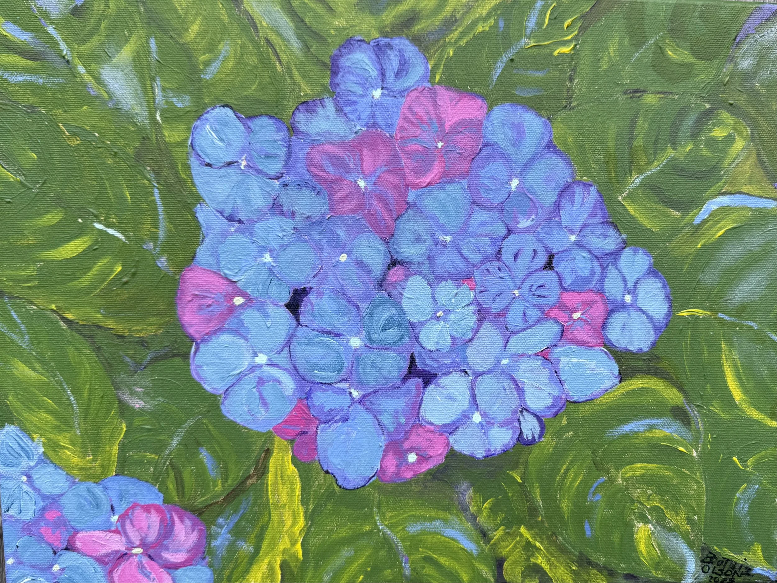 "Hydrangea for Annabelle", 12" x 12", acrylic 