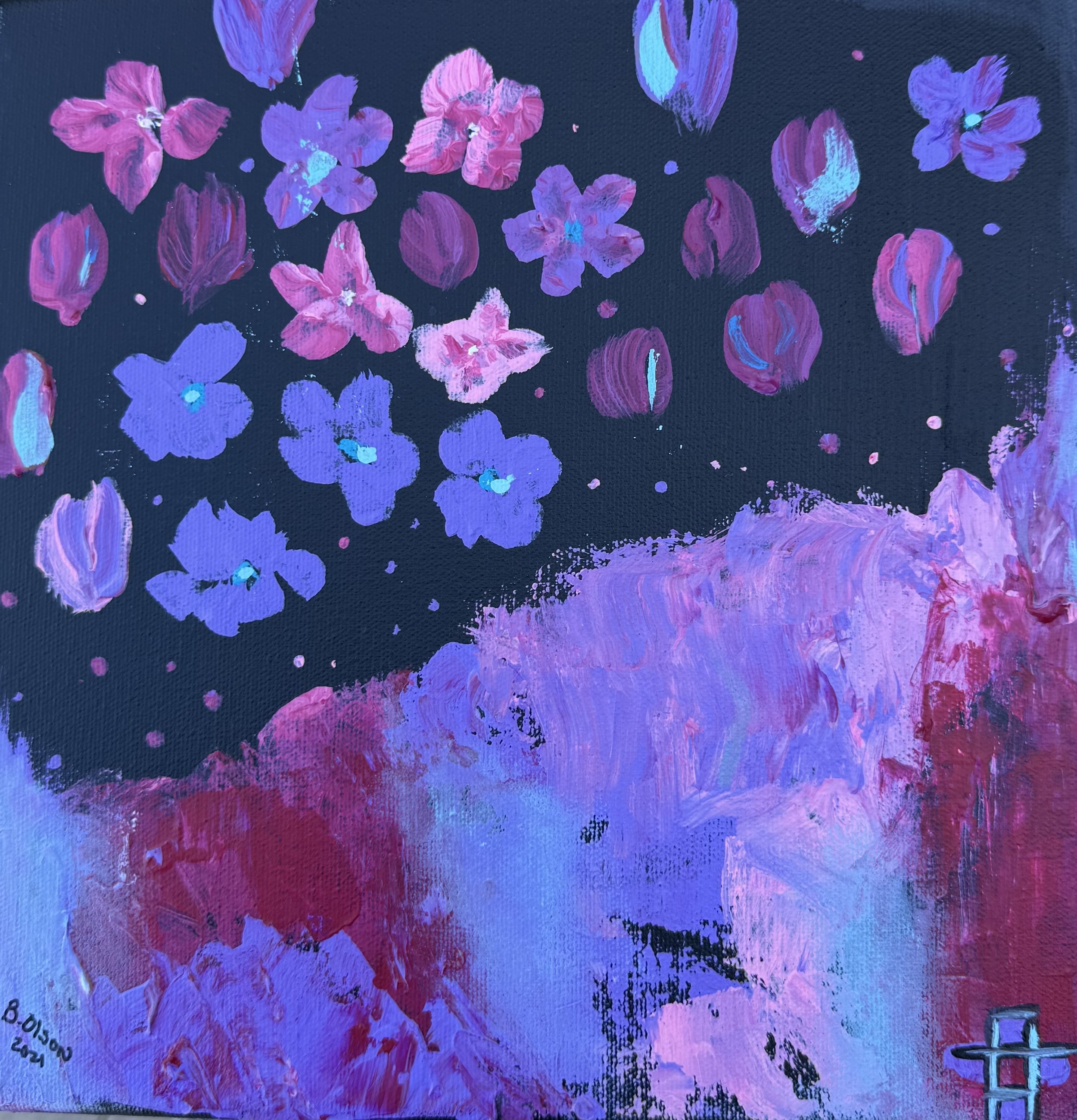 "Big Bang", 10" x 10", acrylic