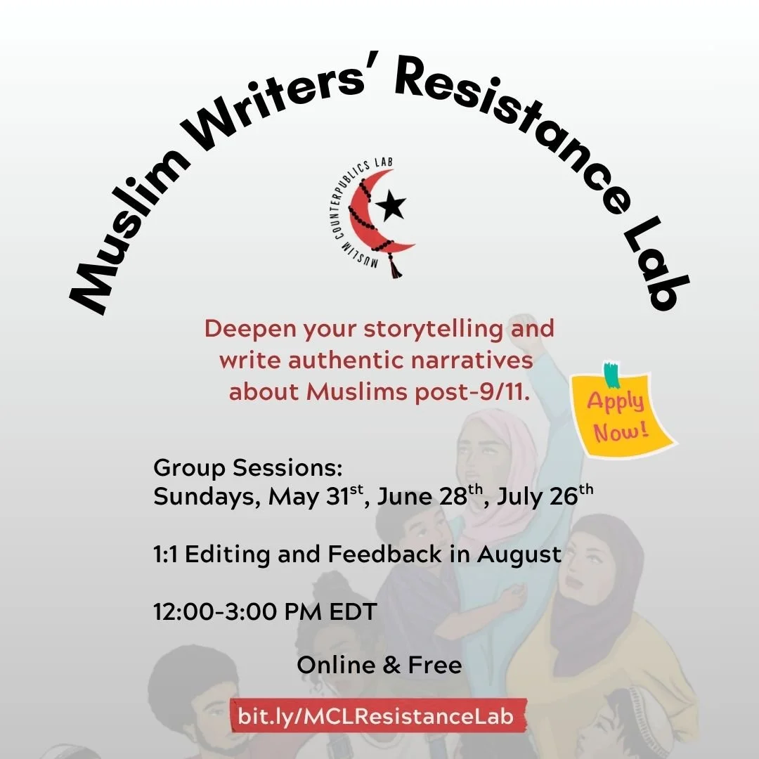 Last Day to Apply is Monday, May 4th! 

MWRL is a three month writing and publishing op-eds program providing Muslim writers the tools, support and resources to drive systemic change that centers the humanity and dignity of Muslims. It is a program r