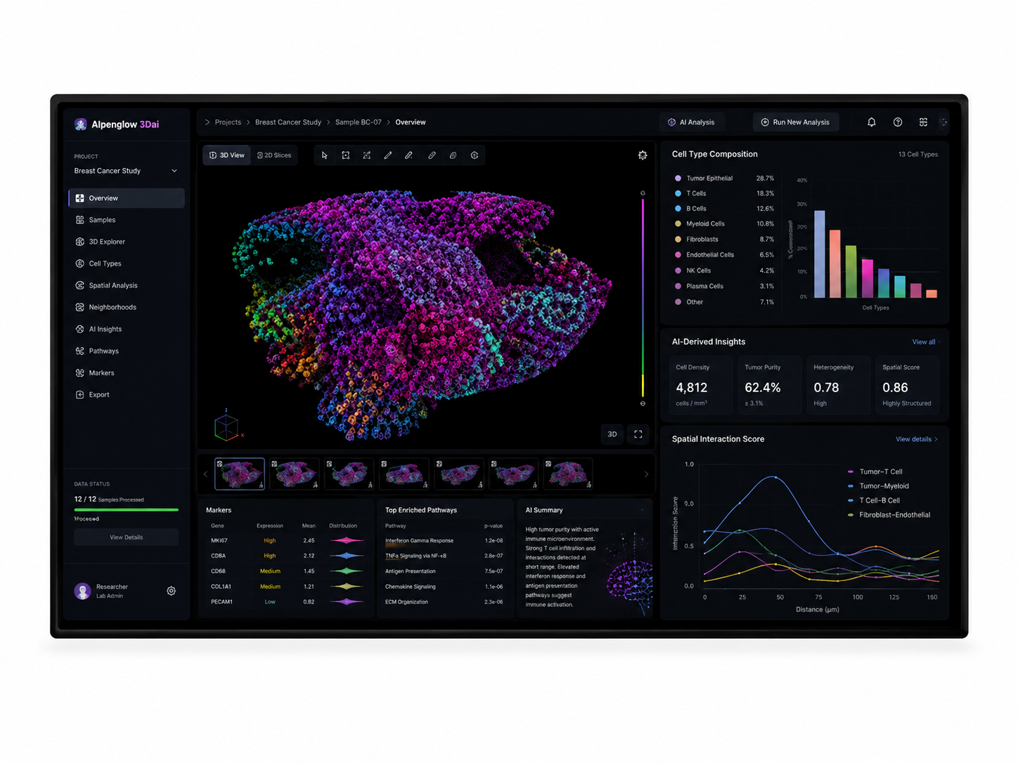 3Dai analysis interface for AI-powered analysis of 3D tissue datasets
