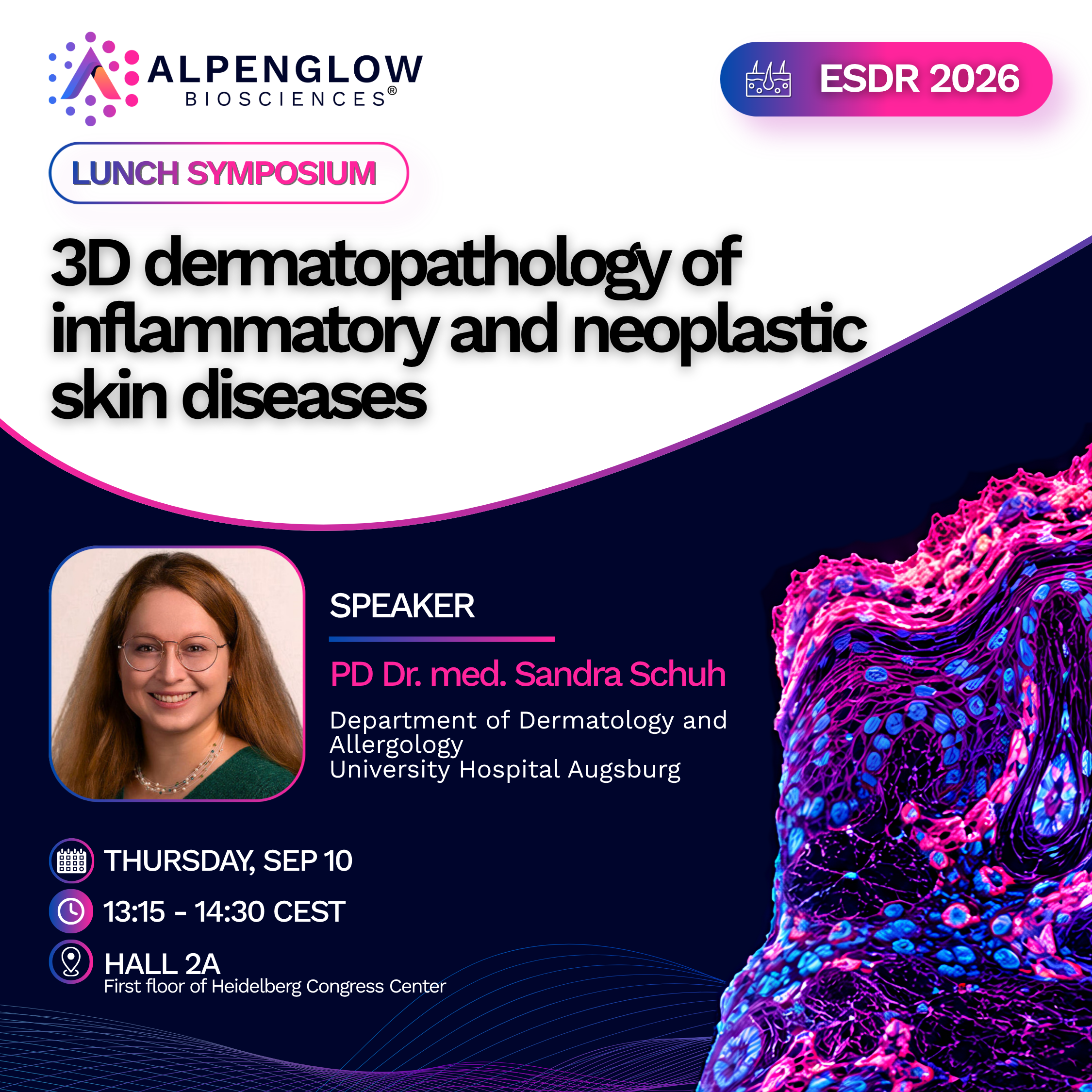 ESDR 2026 Alpenglow Biosciences lunch symposium with PD Dr. med. Sandra Schuh