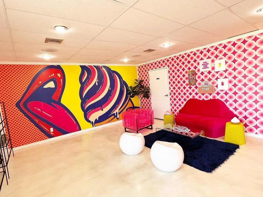 Wallpaper installation and paint can transform a space completely! #WallpaperInstall #SugarParlor #Paintlife #OfficeDecor #commercialremodel
