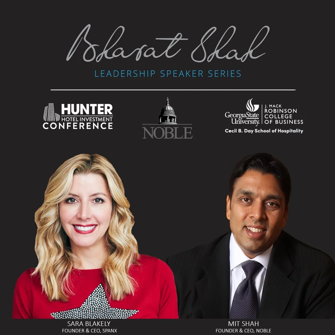 Spanx Founder and CEO Sara Blakely to Headline 2020 Bharat Shah Leadership Speaker Series at the Hunter Hotel Investment Conference