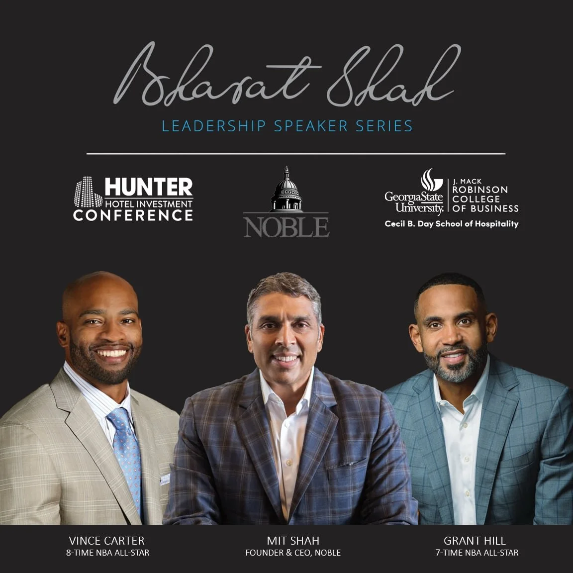 NBA Legends Vince Carter and Grant Hill Highlight the Bharat Shah Leadership Speaker Series at the 2021 Hunter Hotel Investment Conference