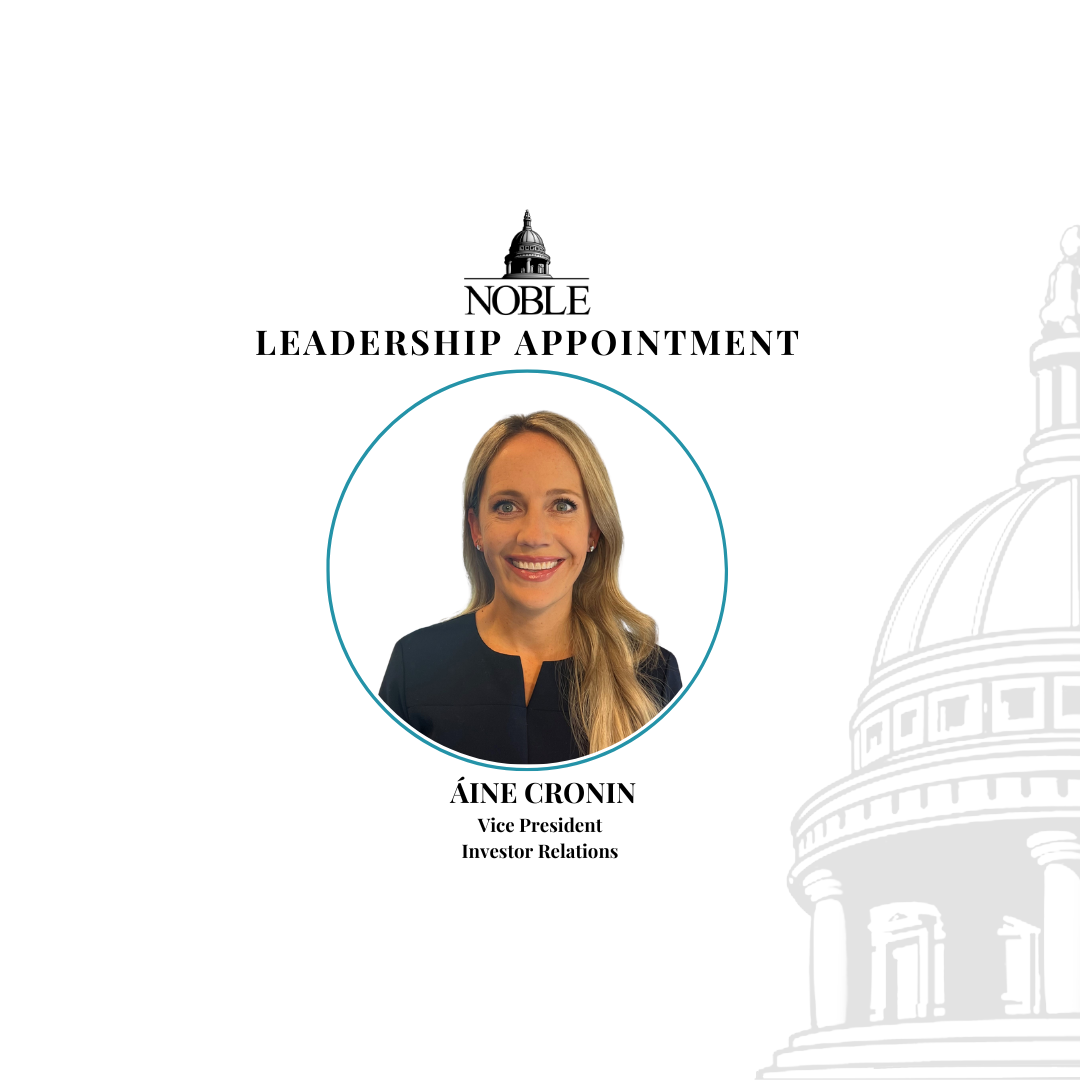 Noble Hires Áine Cronin as Vice President of Investor Relations
